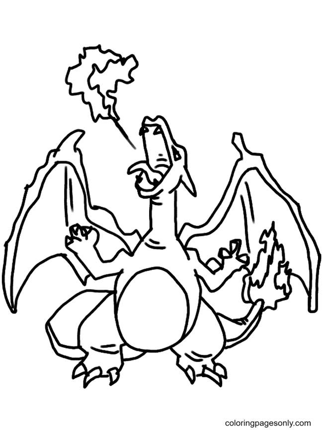 Pokemon Charizard Coloring Page 13