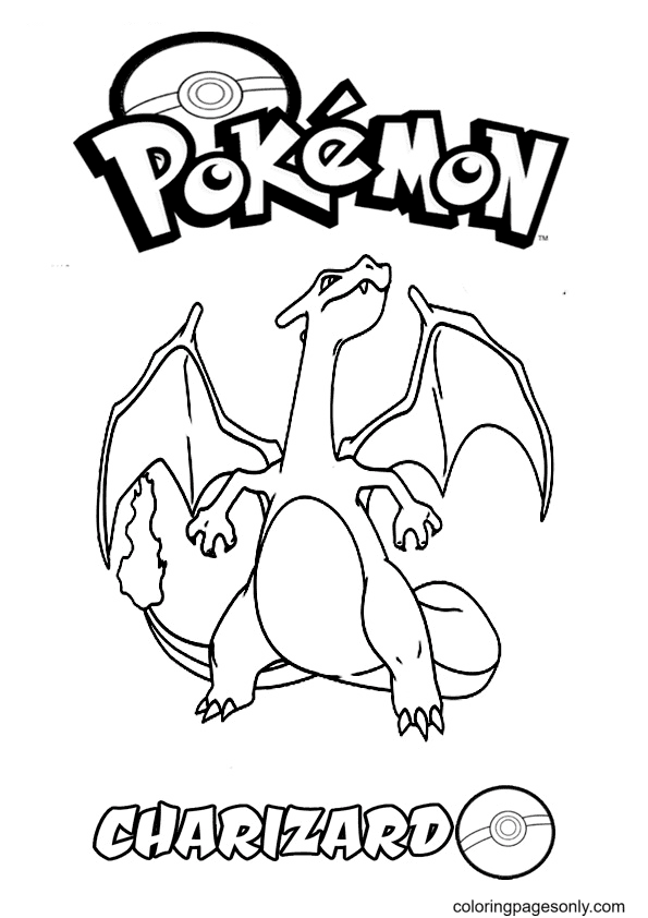 Pokemon Charizard Coloring Page 14