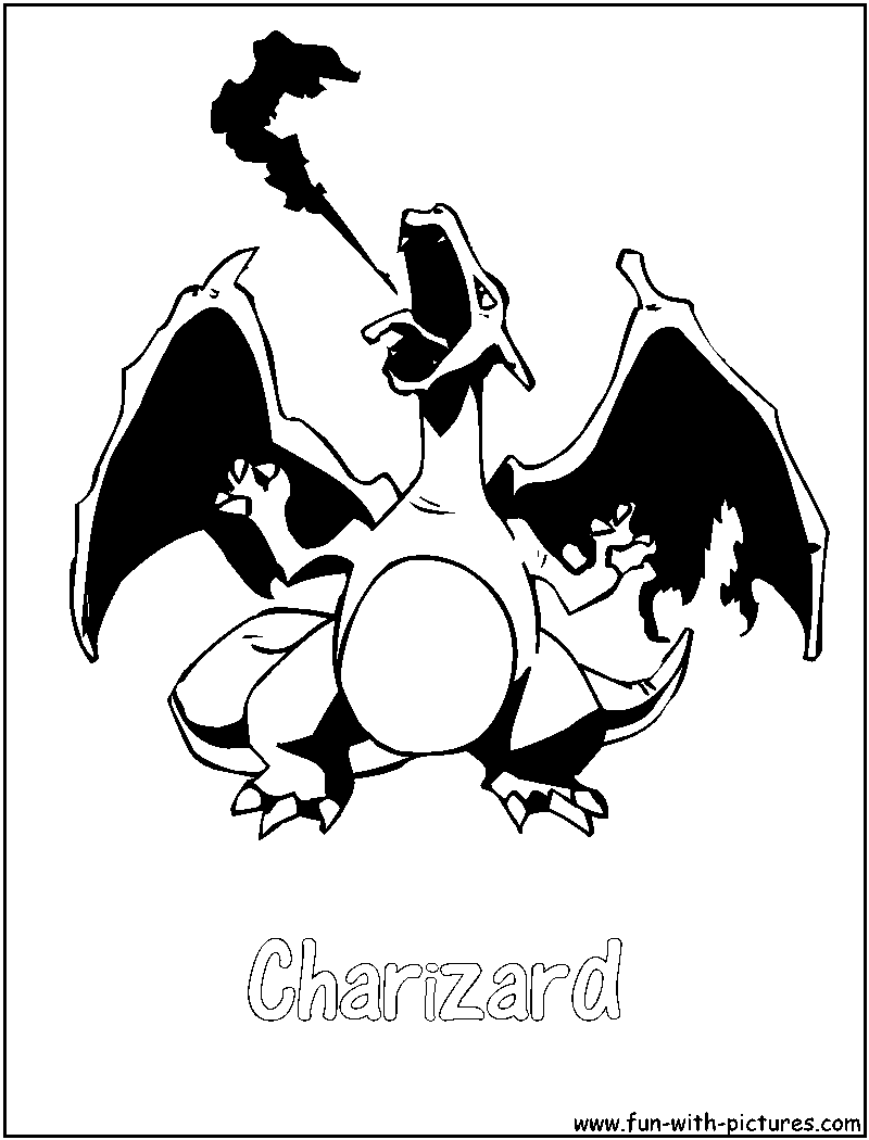 Pokemon Charizard Coloring Page 7