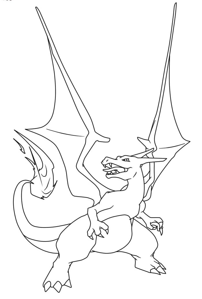 Pokemon Charizard Coloring Page 9