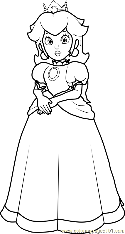Princess Peach Coloring Pages for Kids 10