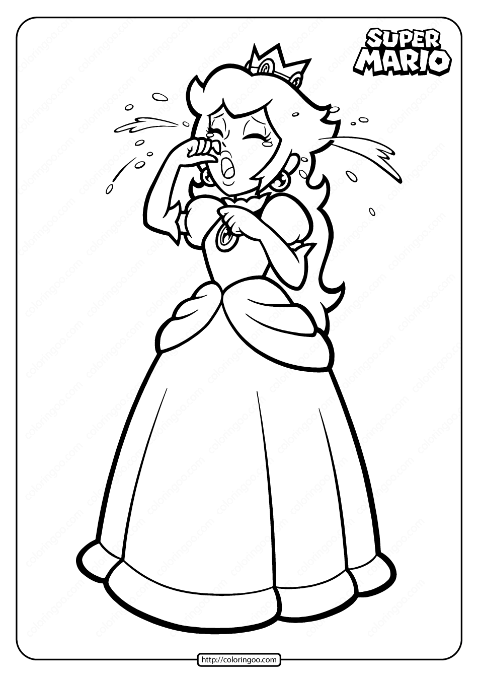 Princess Peach Coloring Pages for Kids 100