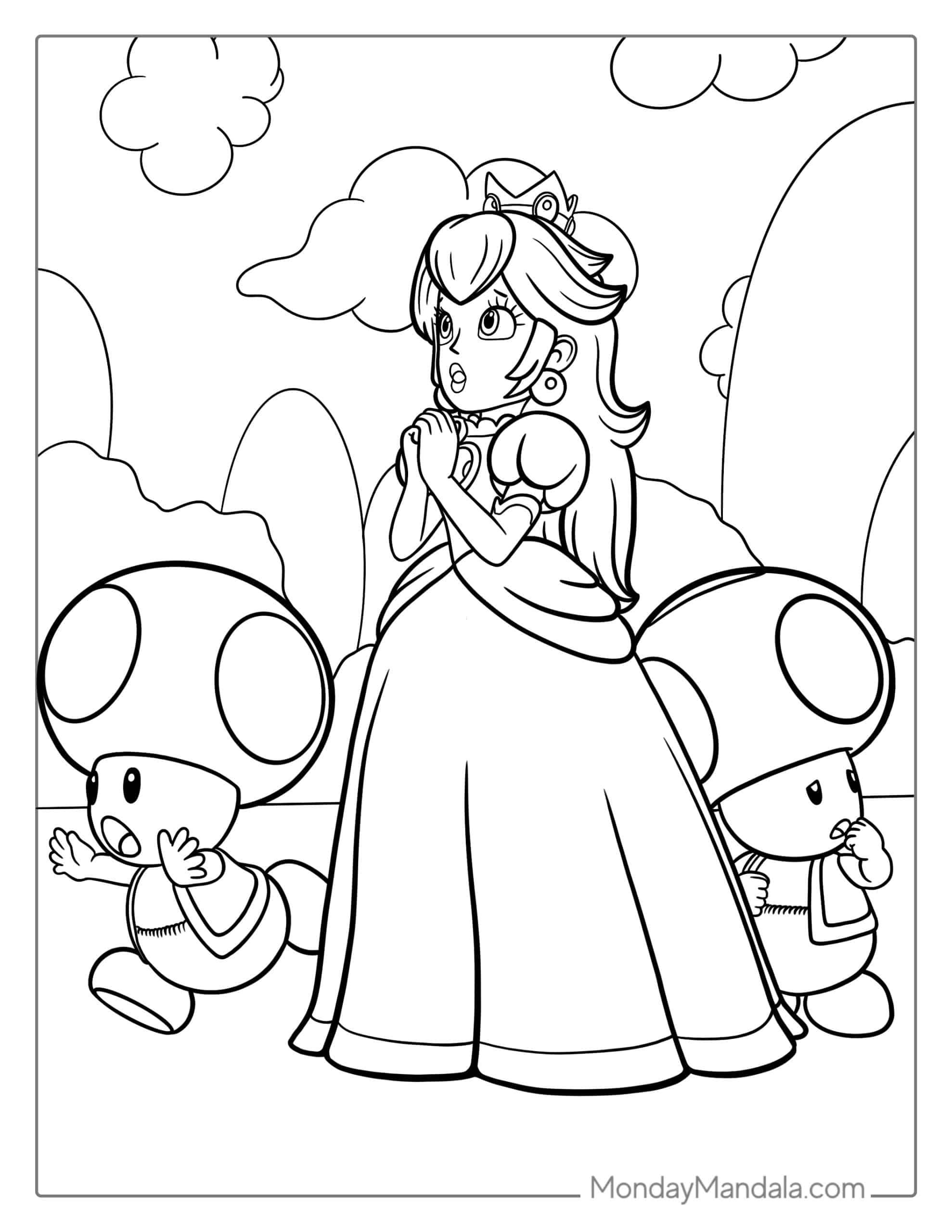 Princess Peach Coloring Pages for Kids 101