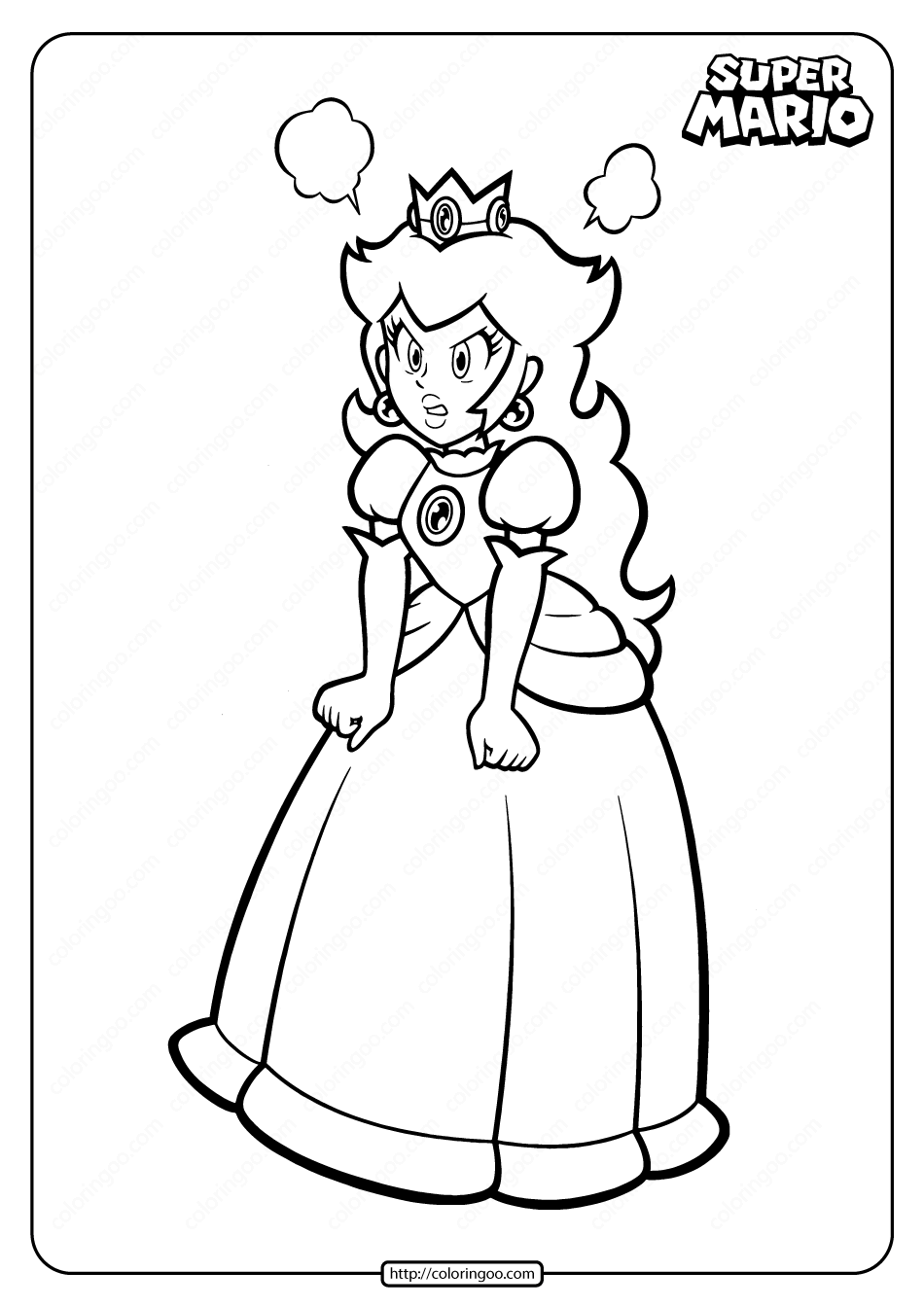 Princess Peach Coloring Pages for Kids 103