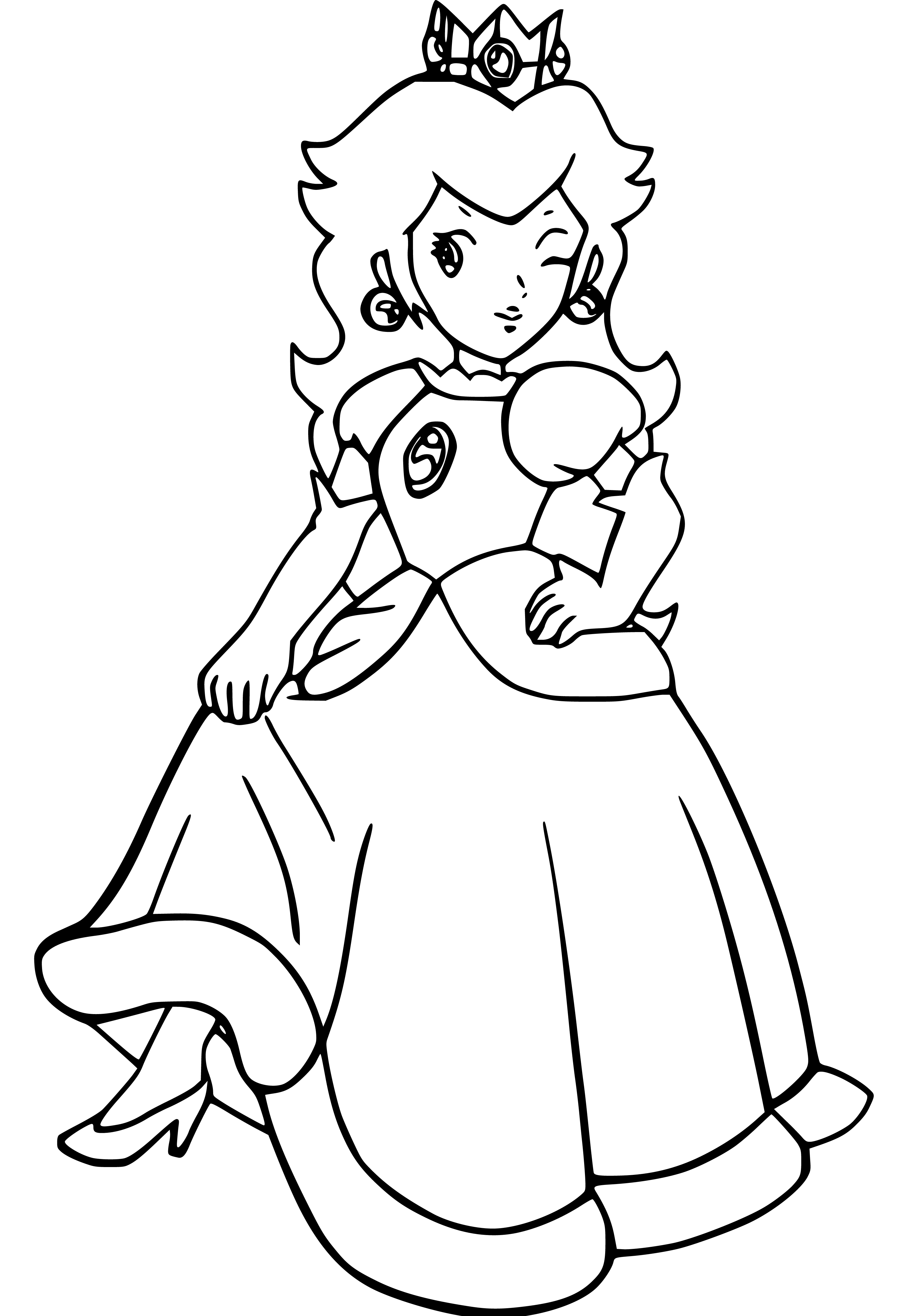 Princess Peach Coloring Pages for Kids 107