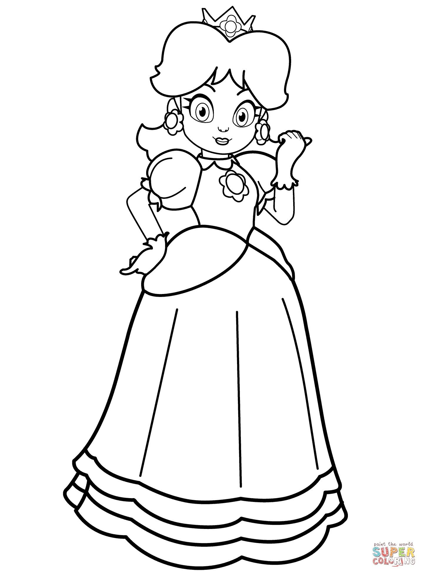 Princess Peach Coloring Pages for Kids 11