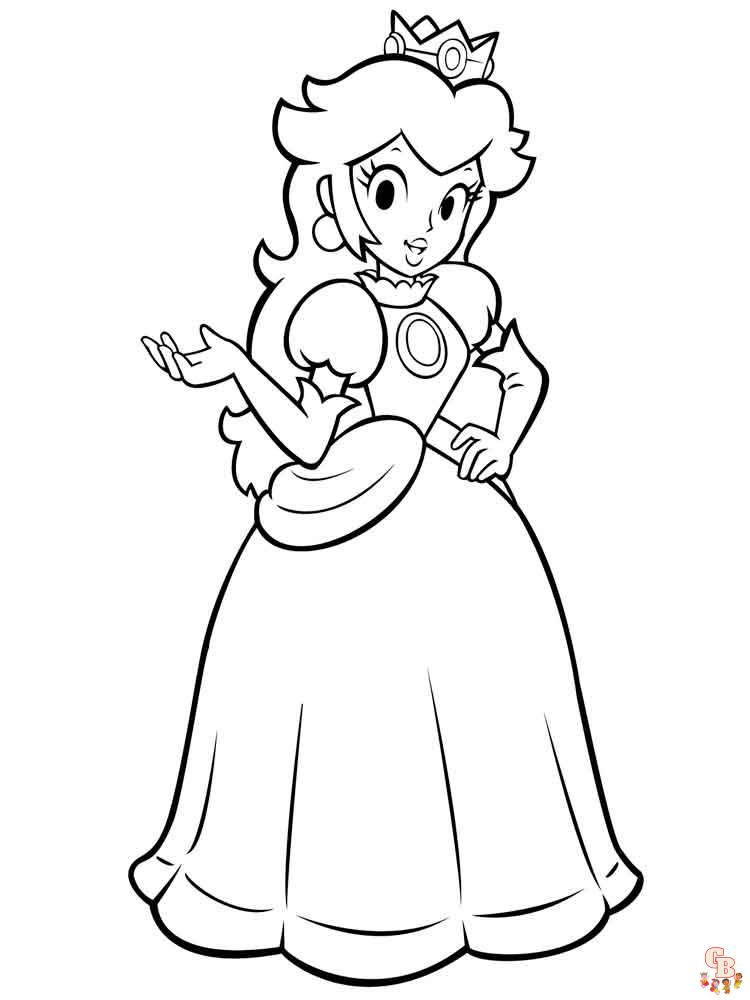Princess Peach Coloring Pages for Kids 111