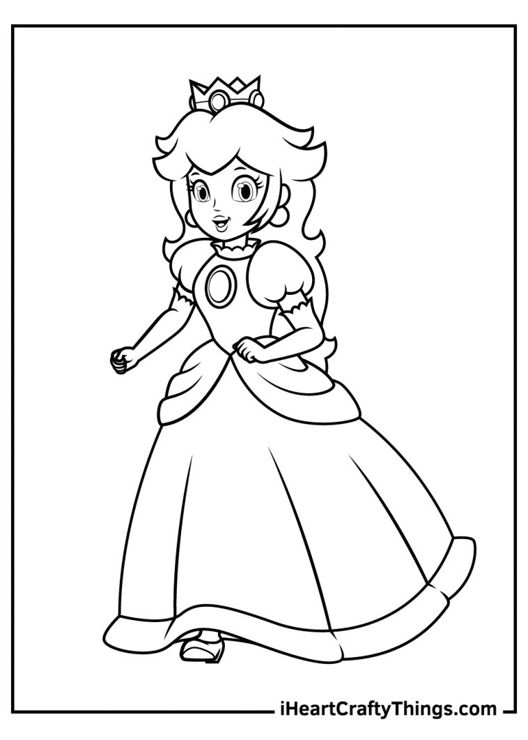 Princess Peach Coloring Pages for Kids 113