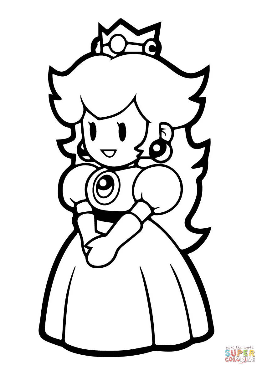 Princess Peach Coloring Pages for Kids 115