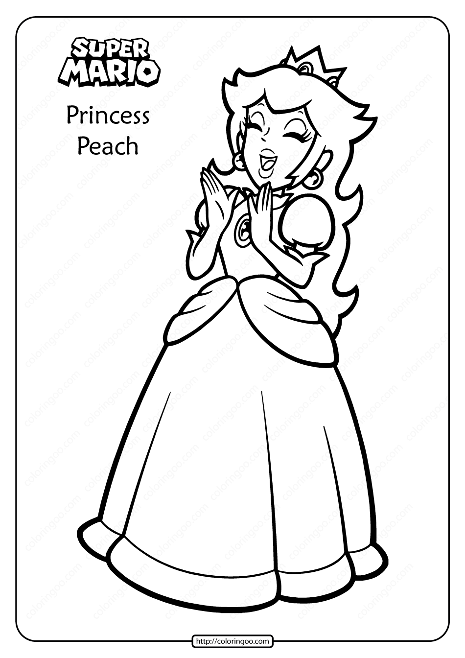 Princess Peach Coloring Pages for Kids 120