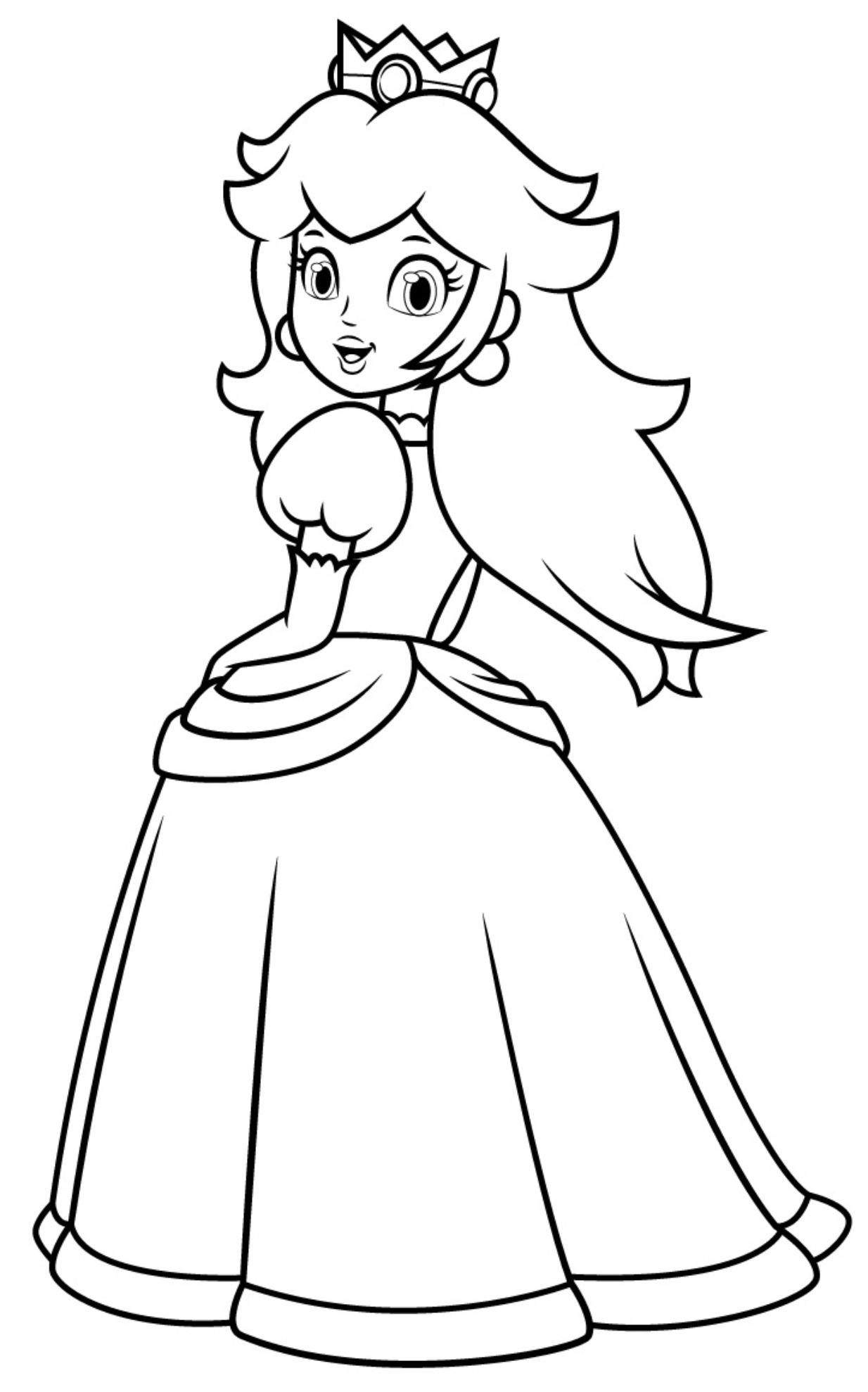 Princess Peach Coloring Pages for Kids 121