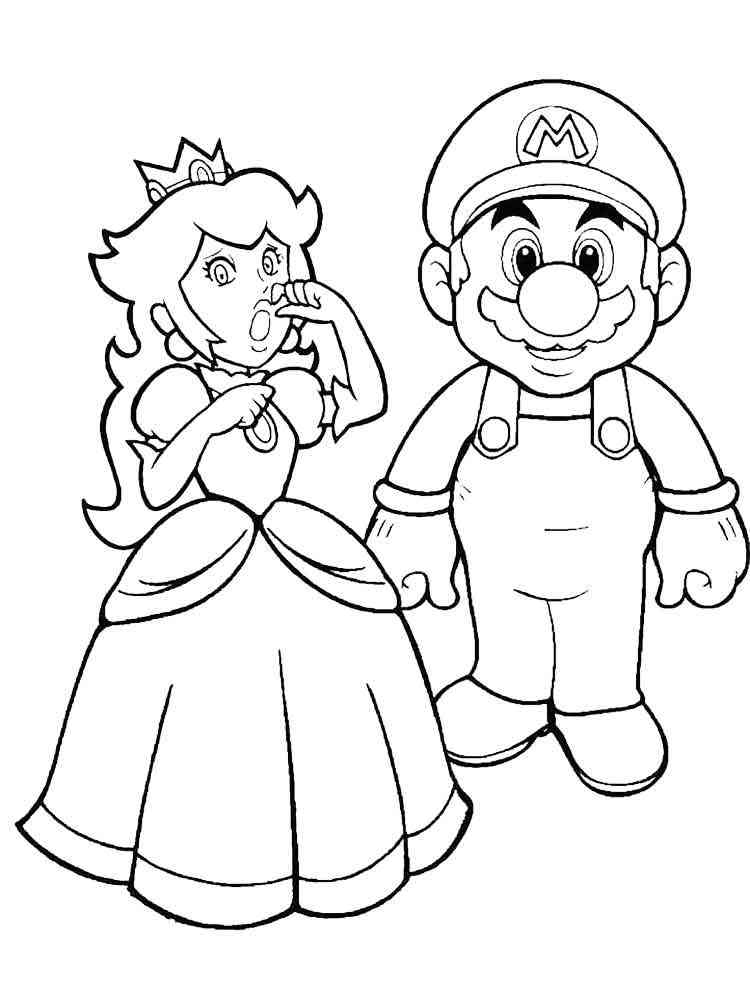 Princess Peach Coloring Pages for Kids 124