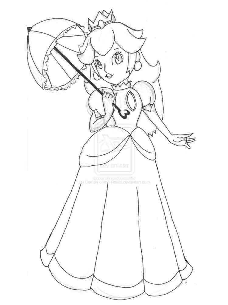 Princess Peach Coloring Pages for Kids 14