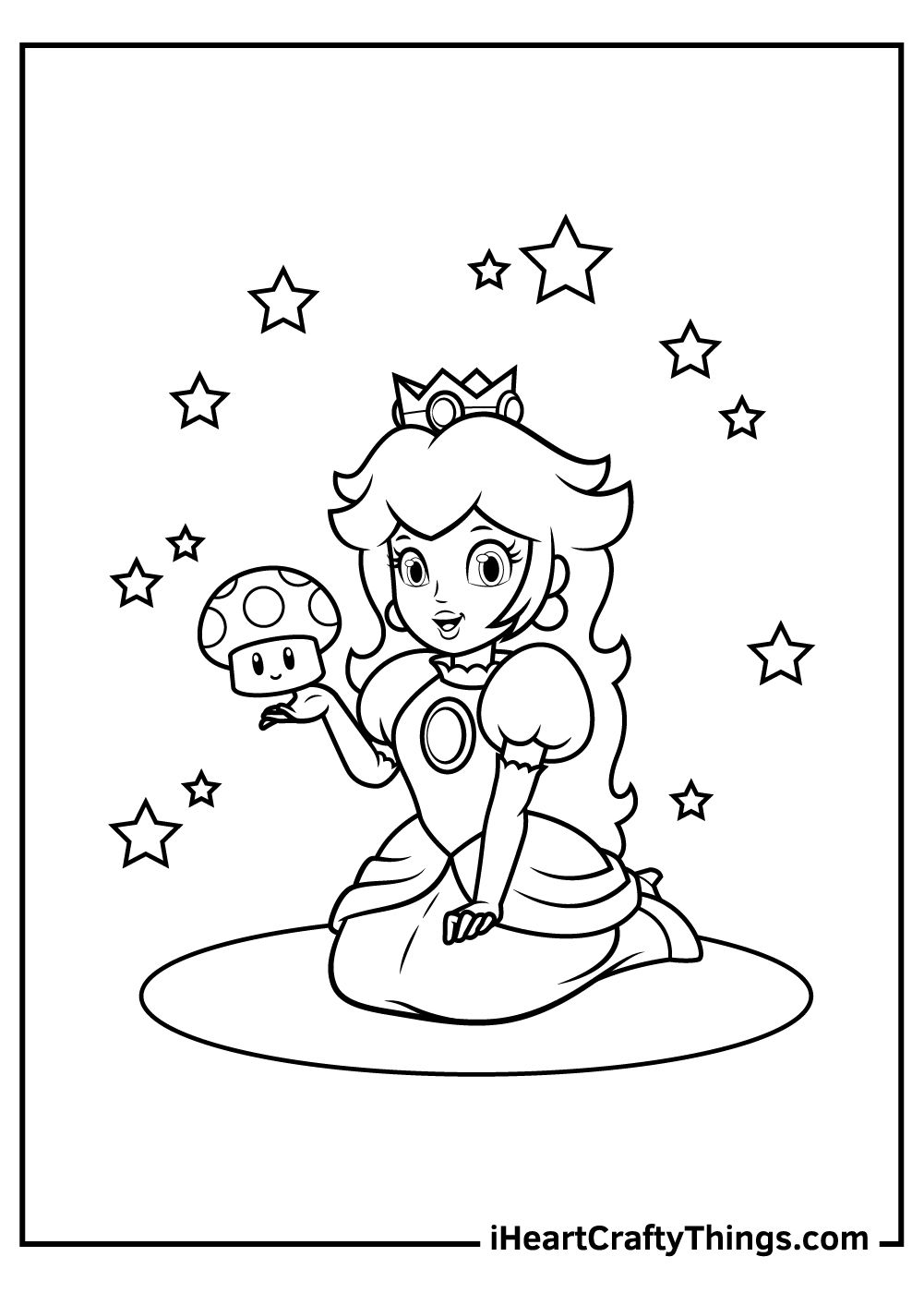 Princess Peach Coloring Pages for Kids 15