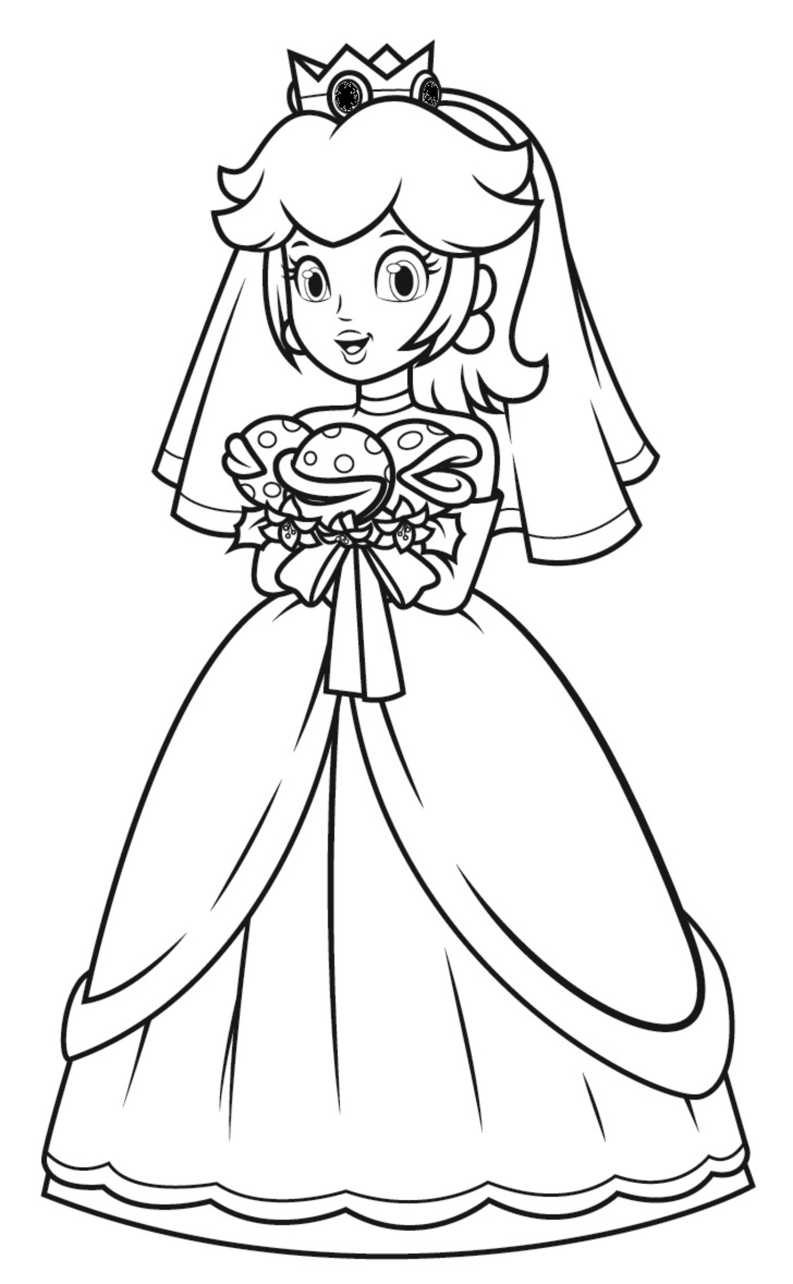 Princess Peach Coloring Pages for Kids 16