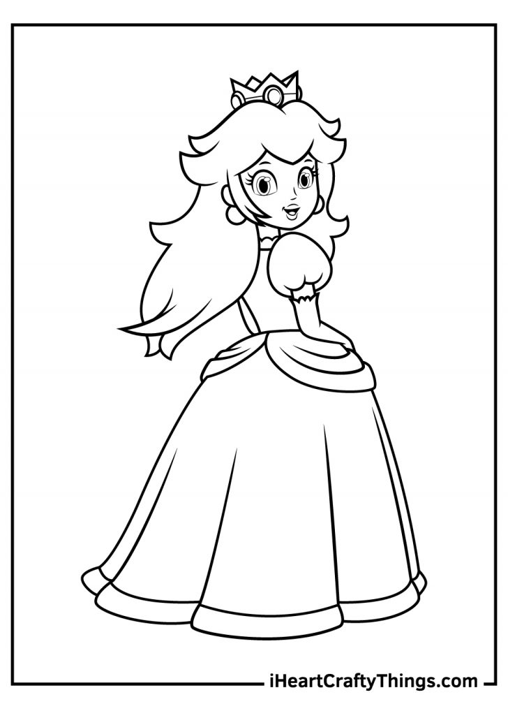 Princess Peach Coloring Pages for Kids 17