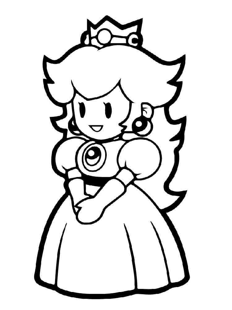 Princess Peach Coloring Pages for Kids 22