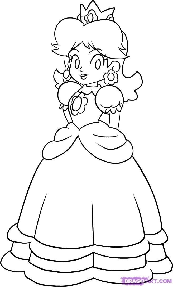 Princess Peach Coloring Pages for Kids 25