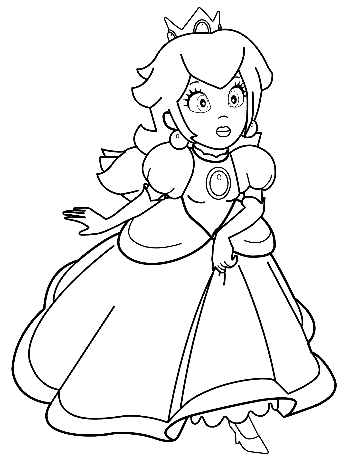 Princess Peach Coloring Pages for Kids 30