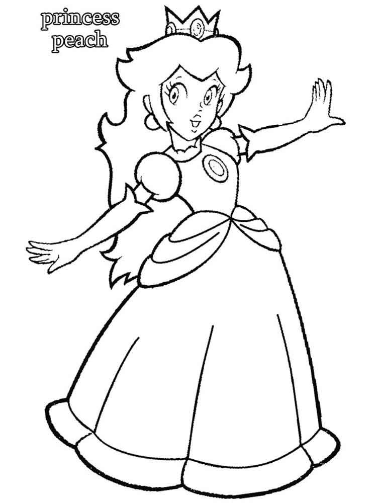 Princess Peach Coloring Pages for Kids 35