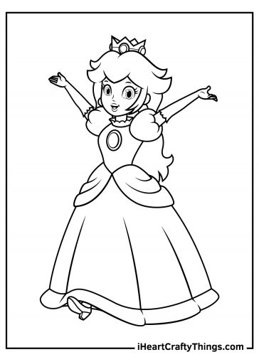 Princess Peach Coloring Pages for Kids 39