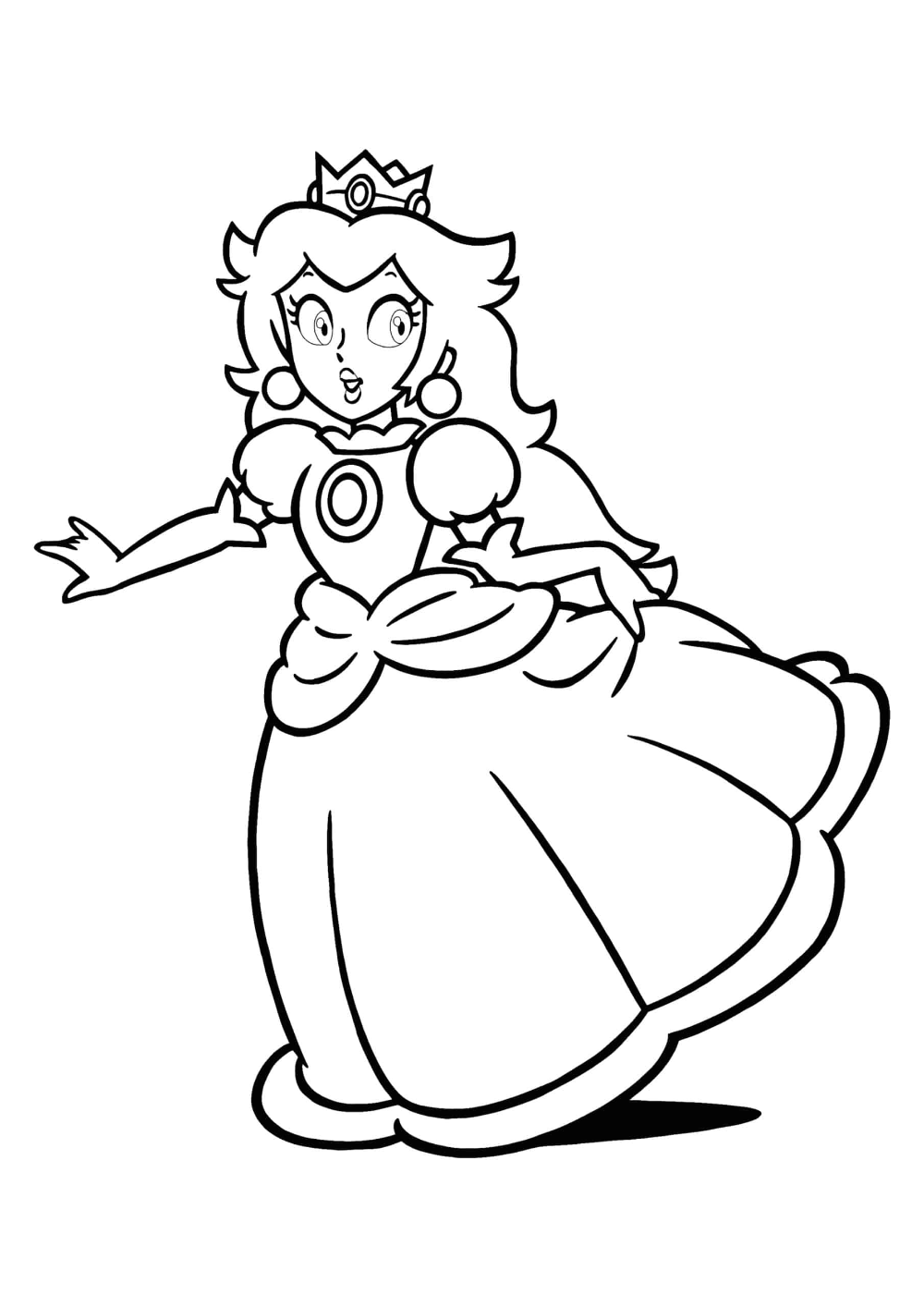 Princess Peach Coloring Pages for Kids 40