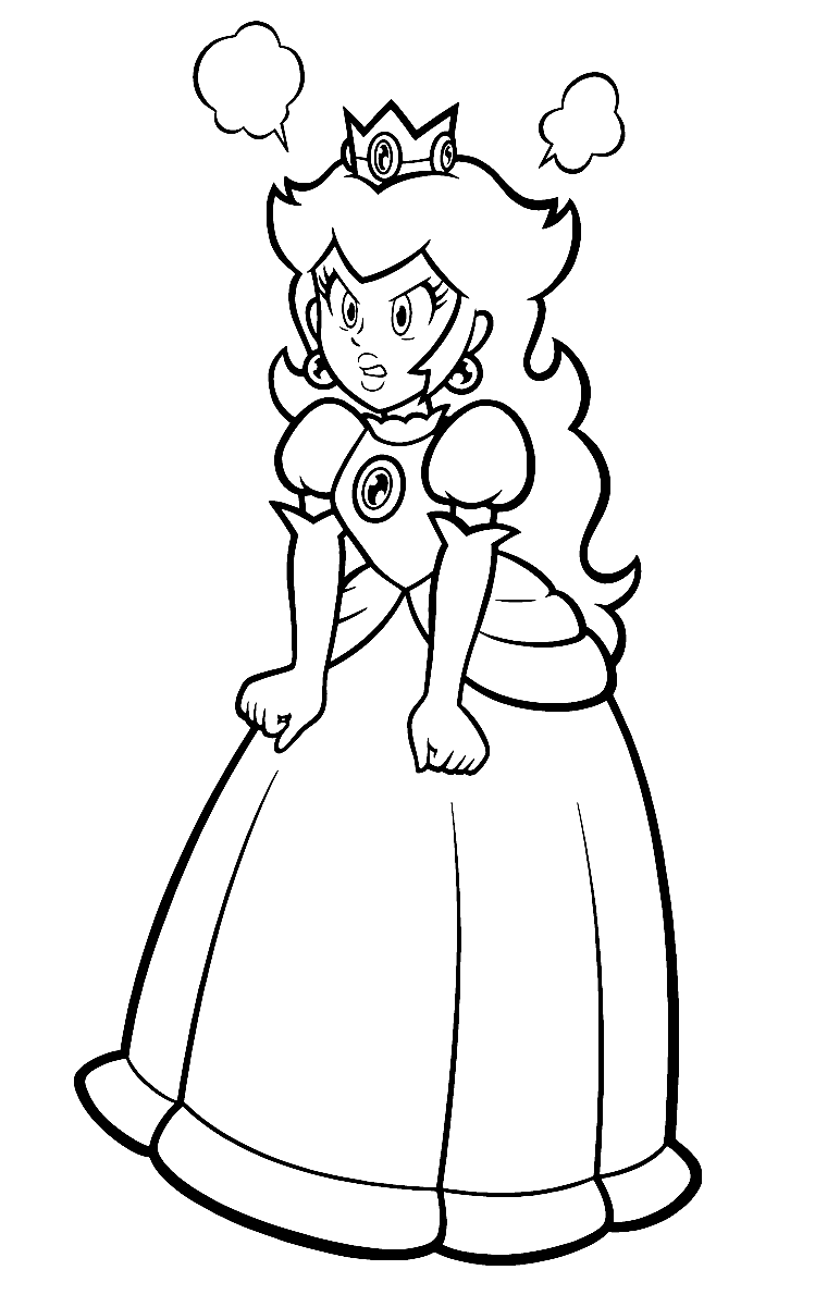 Princess Peach Coloring Pages for Kids 41