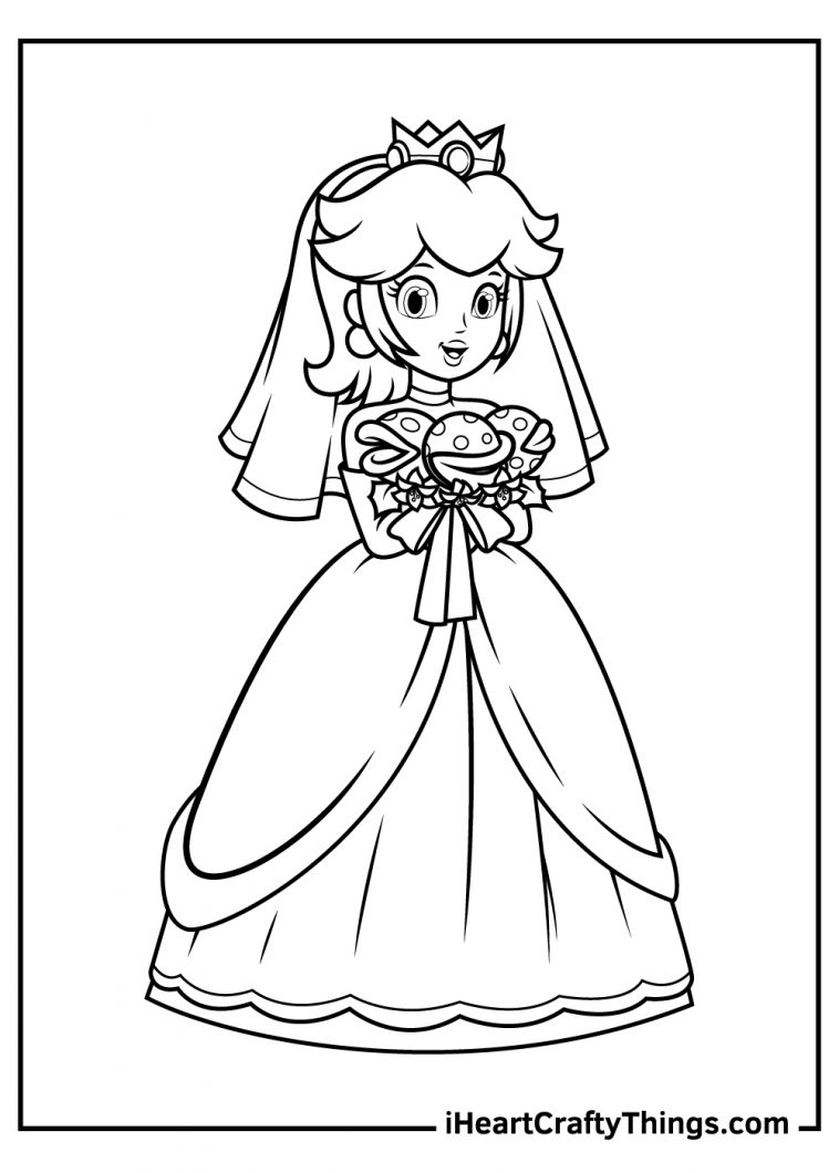 Princess Peach Coloring Pages for Kids 44