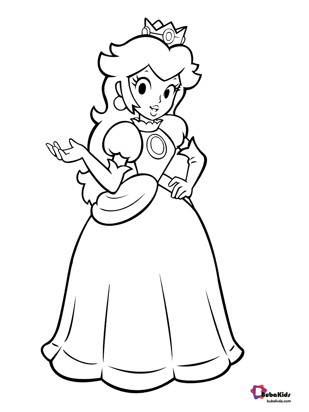 Princess Peach Coloring Pages for Kids 45