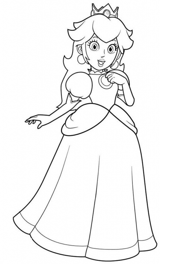 Princess Peach Coloring Pages for Kids 48