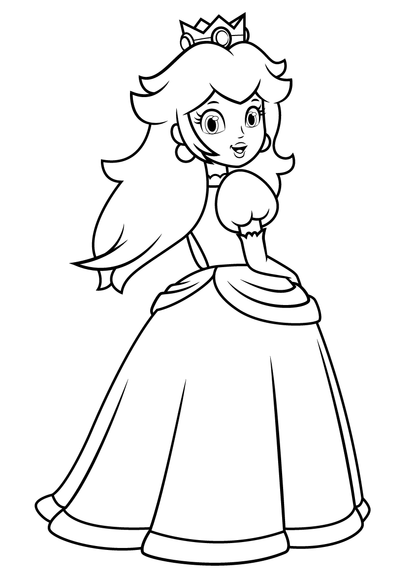 Princess Peach Coloring Pages for Kids 5