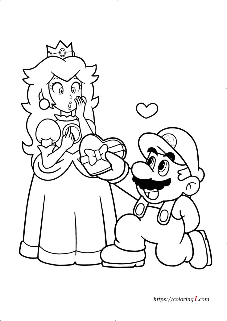 Princess Peach Coloring Pages for Kids 54