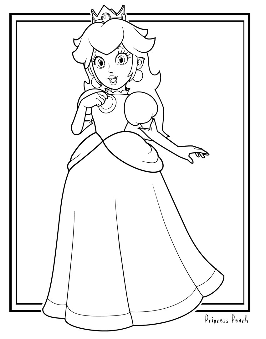 Princess Peach Coloring Pages for Kids 55