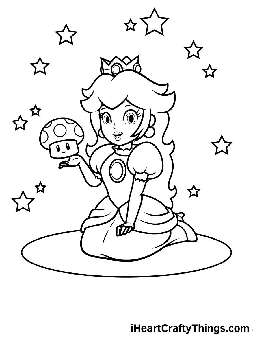 Princess Peach Coloring Pages for Kids 56