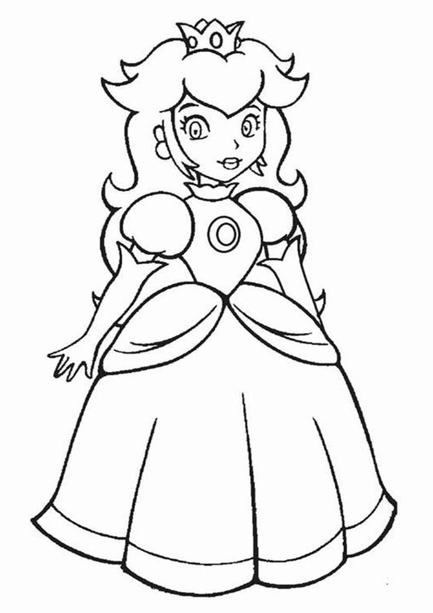 Princess Peach Coloring Pages for Kids 64