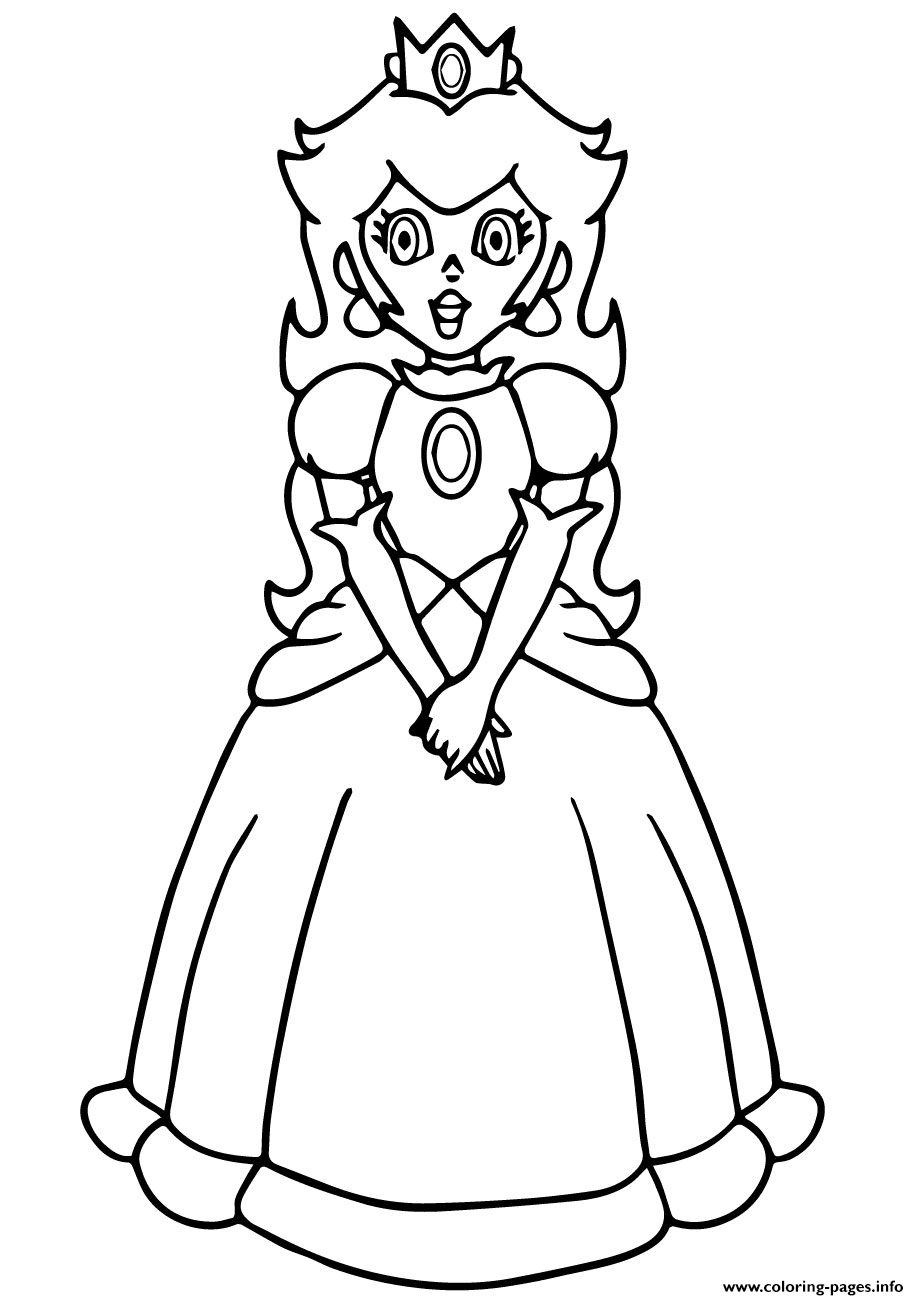 Princess Peach Coloring Pages for Kids 7