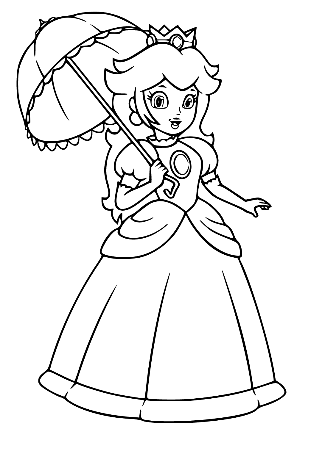 Princess Peach Coloring Pages for Kids 77