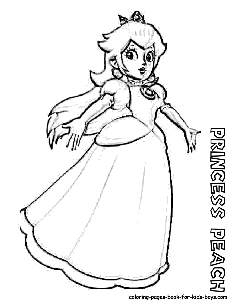 Princess Peach Coloring Pages for Kids 78