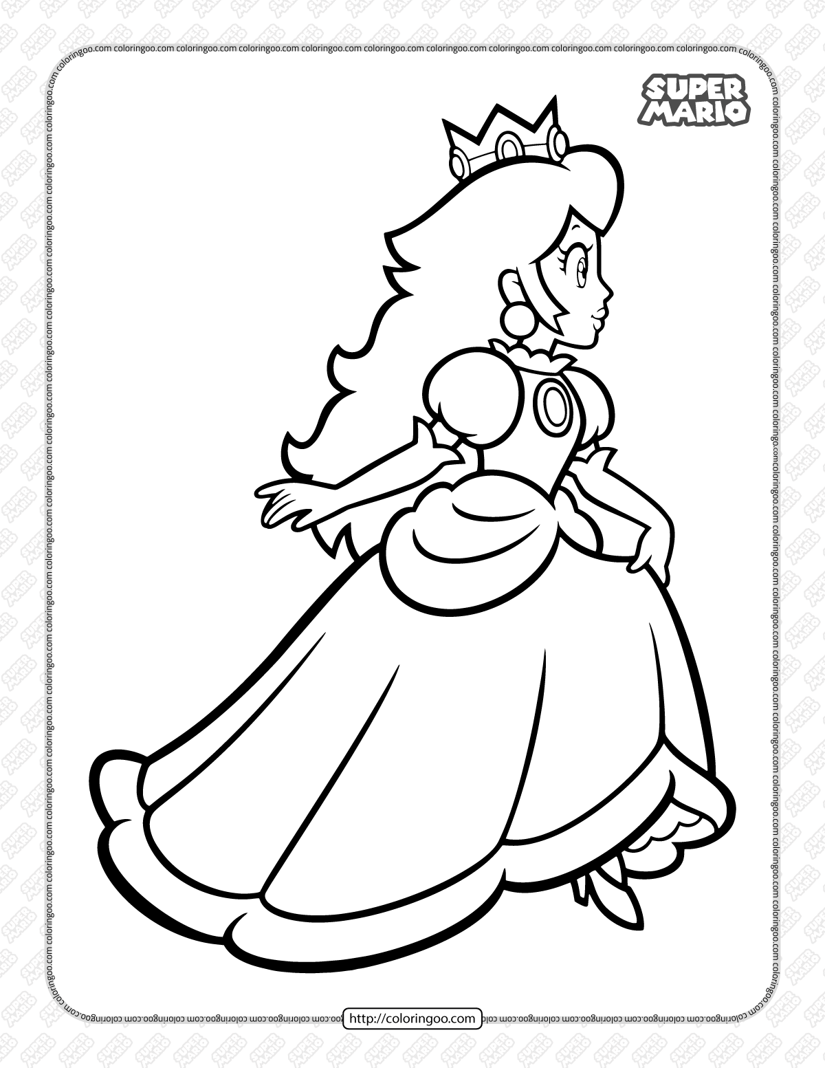 Princess Peach Coloring Pages for Kids 81