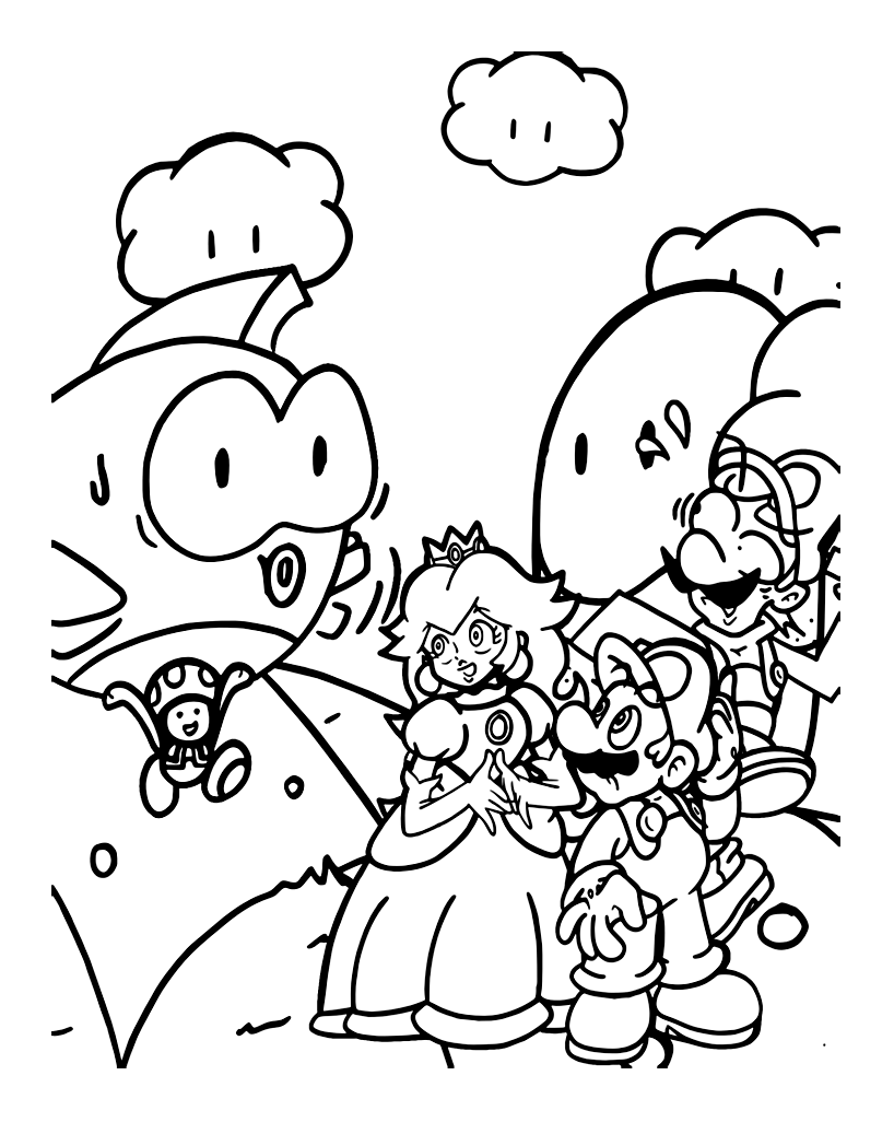 Princess Peach Coloring Pages for Kids 85