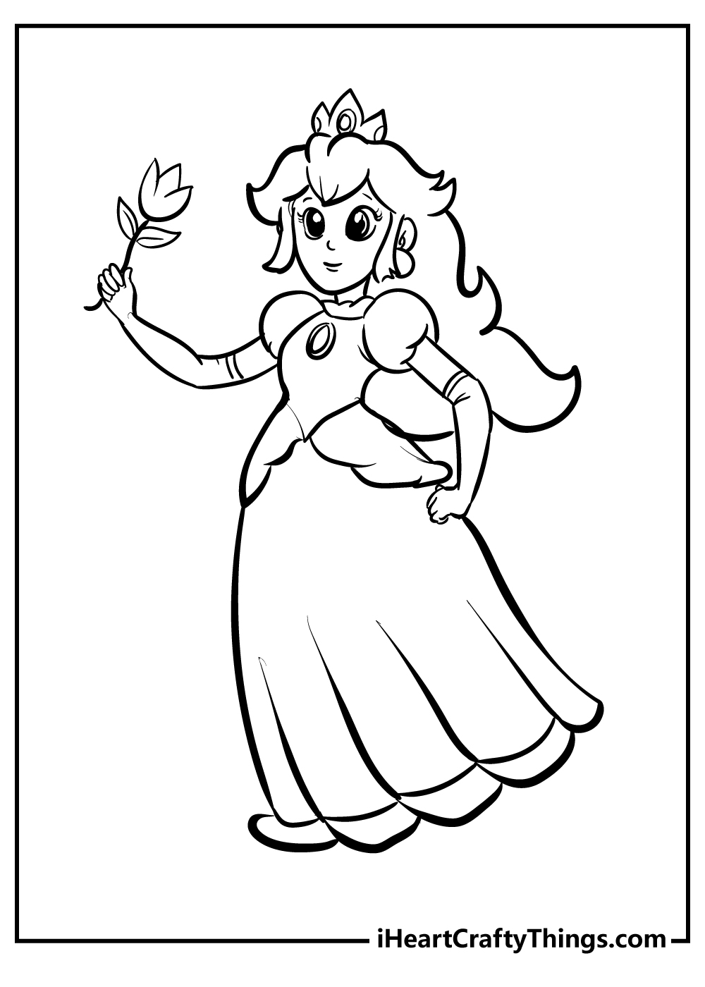 Princess Peach Coloring Pages for Kids 9