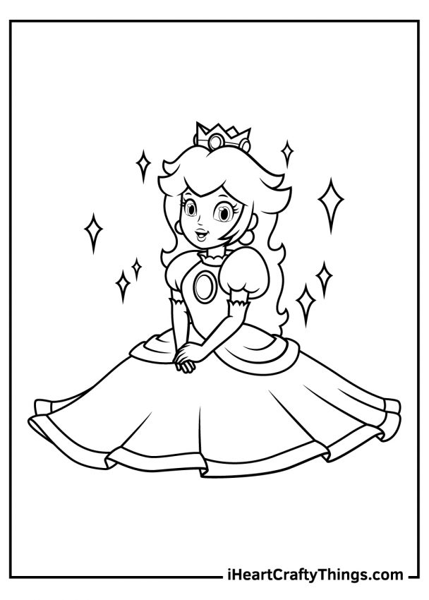 Princess Peach Coloring Pages for Kids 90