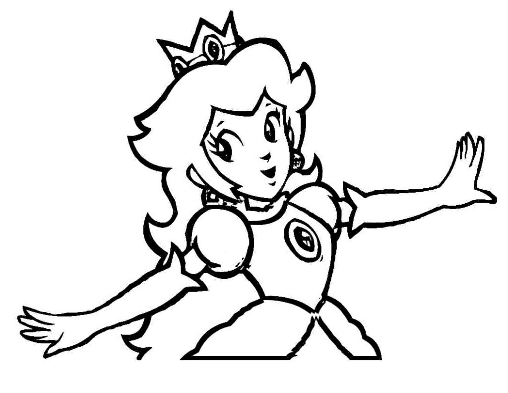 Princess Peach Coloring Pages for Kids 98