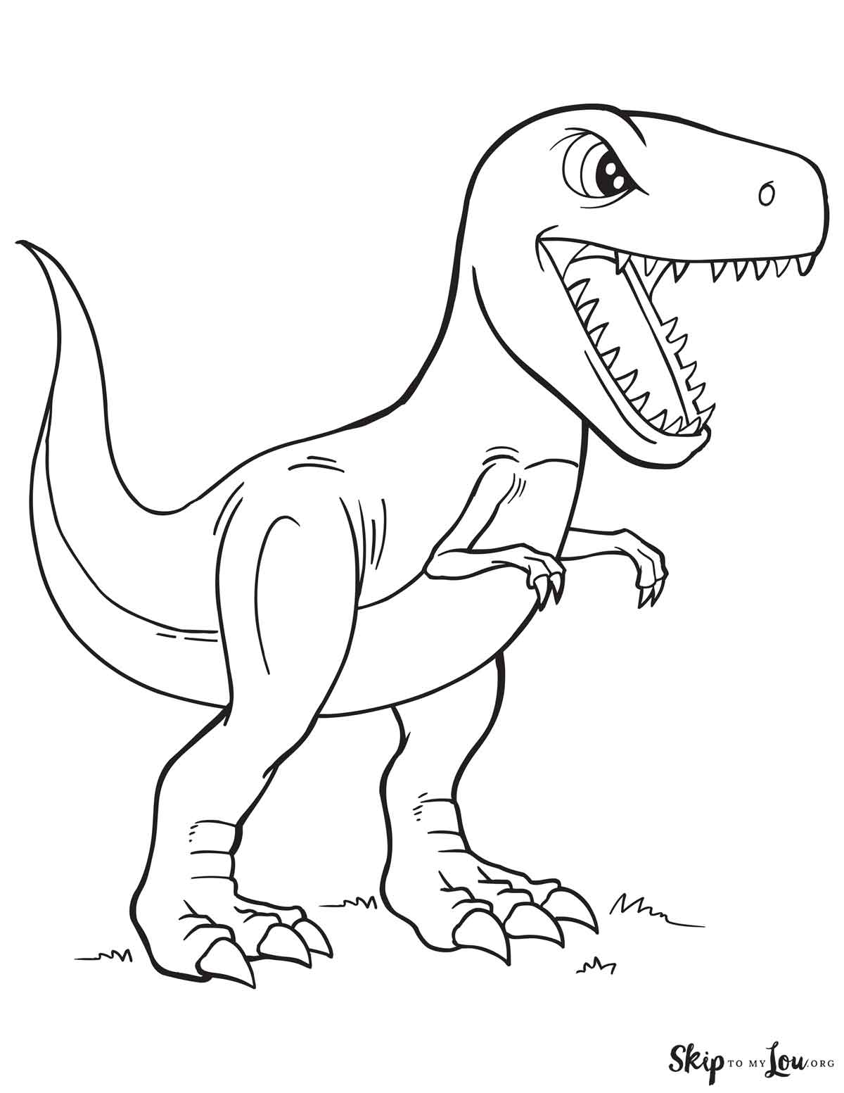 Scary T Rex Coloring Pages Free Printable 1