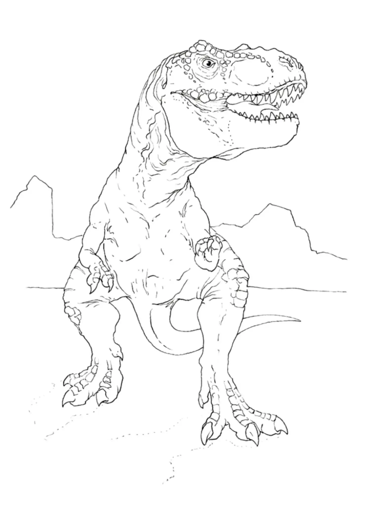 Scary T Rex Coloring Pages Free Printable 104