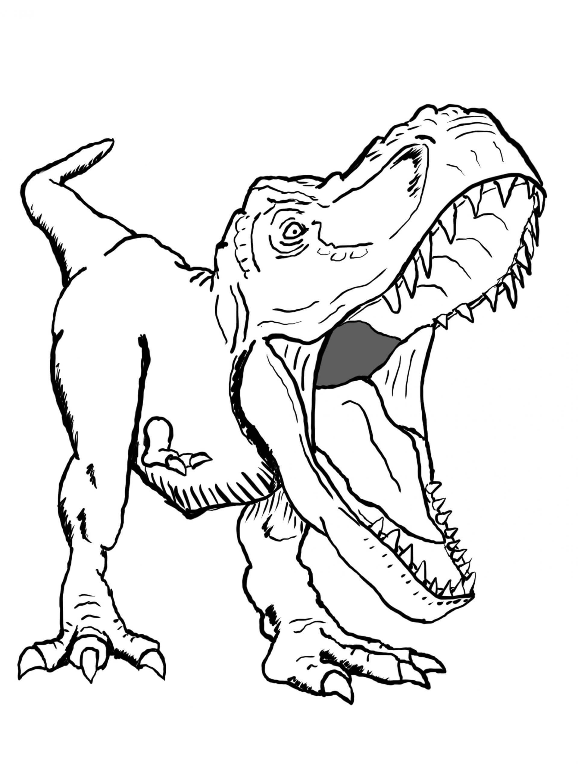 Scary T Rex Coloring Pages Free Printable 108