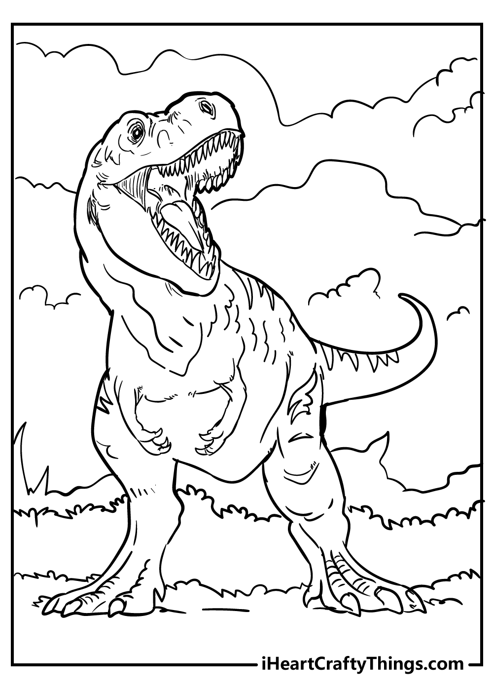 Scary T Rex Coloring Pages Free Printable 120