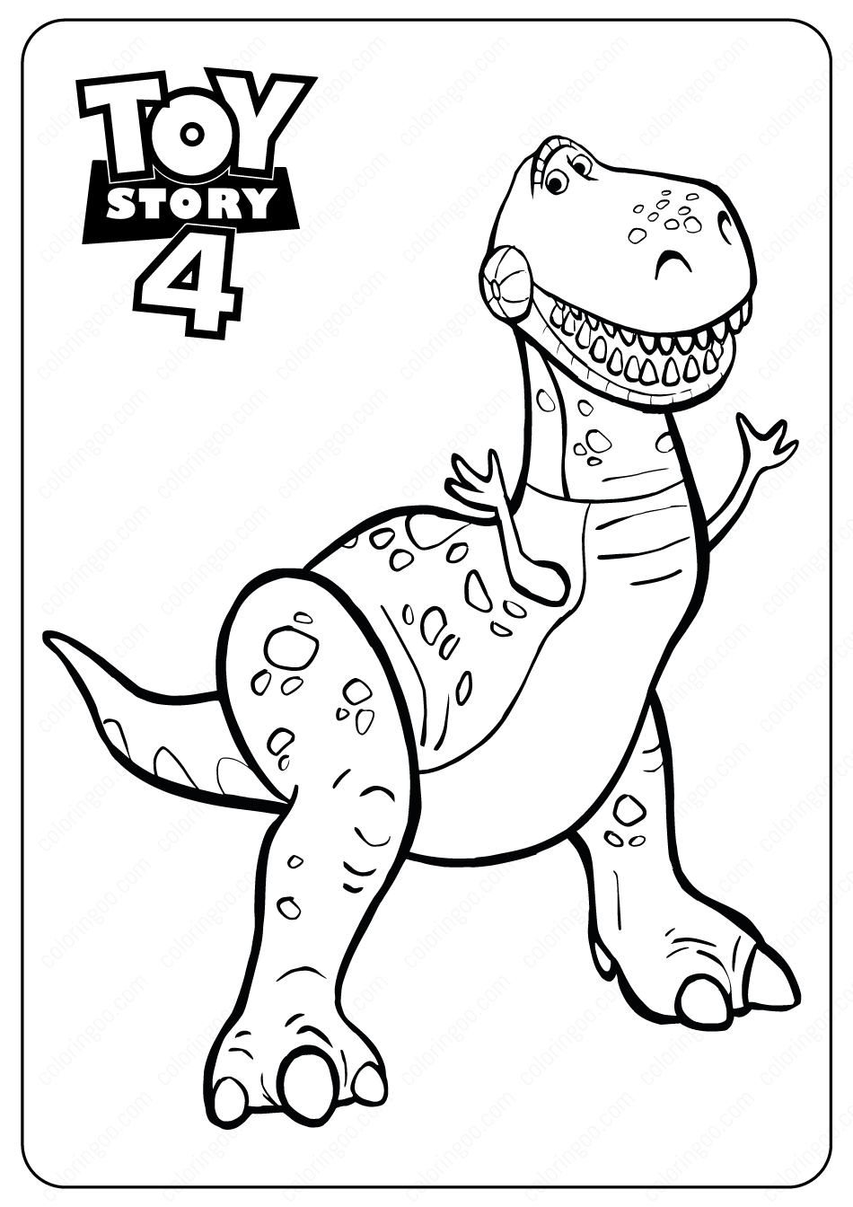 Scary T Rex Coloring Pages Free Printable 124