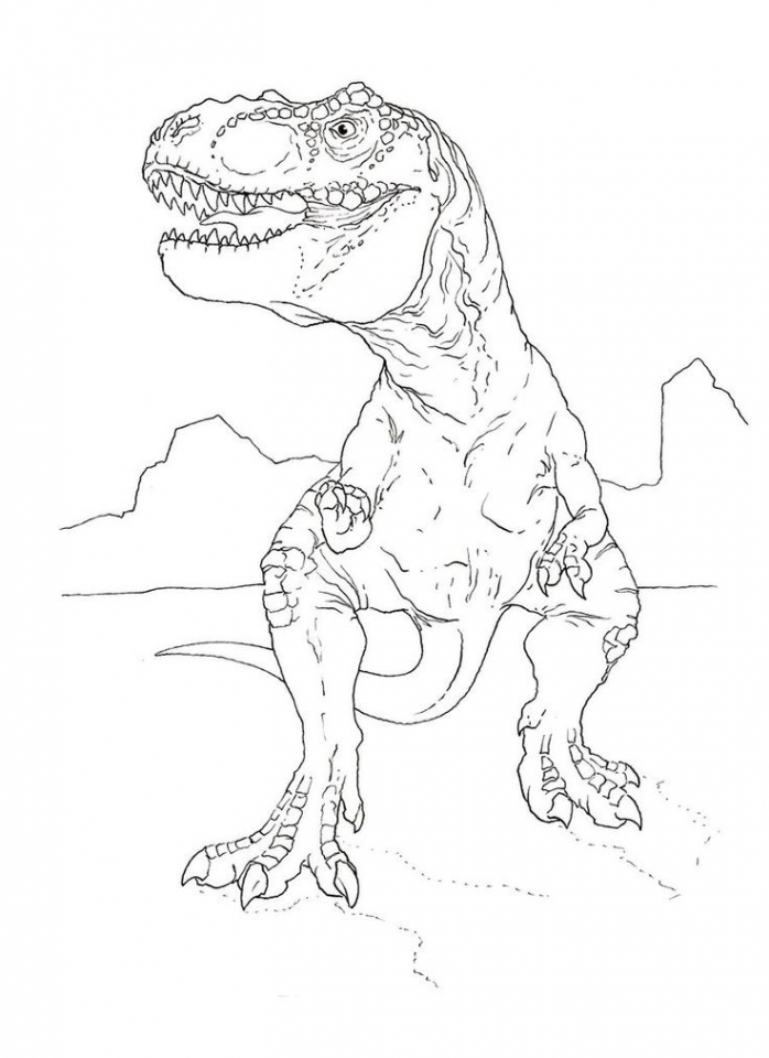 Scary T Rex Coloring Pages Free Printable 15