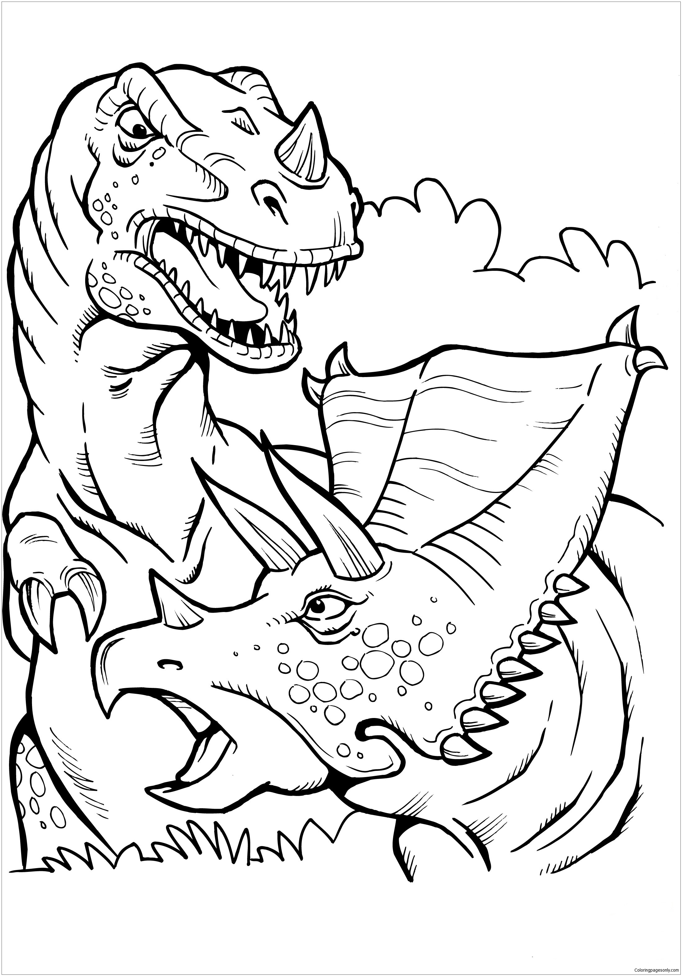 Scary T Rex Coloring Pages Free Printable 19